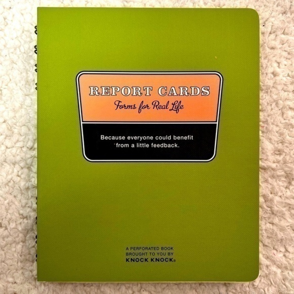 Knock Knock Report Cards Forms for Real Life Spiral Bound Book